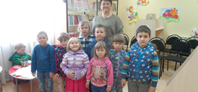 Первый раз библиотеку посетили воспитанники детского сада п. Солнечный